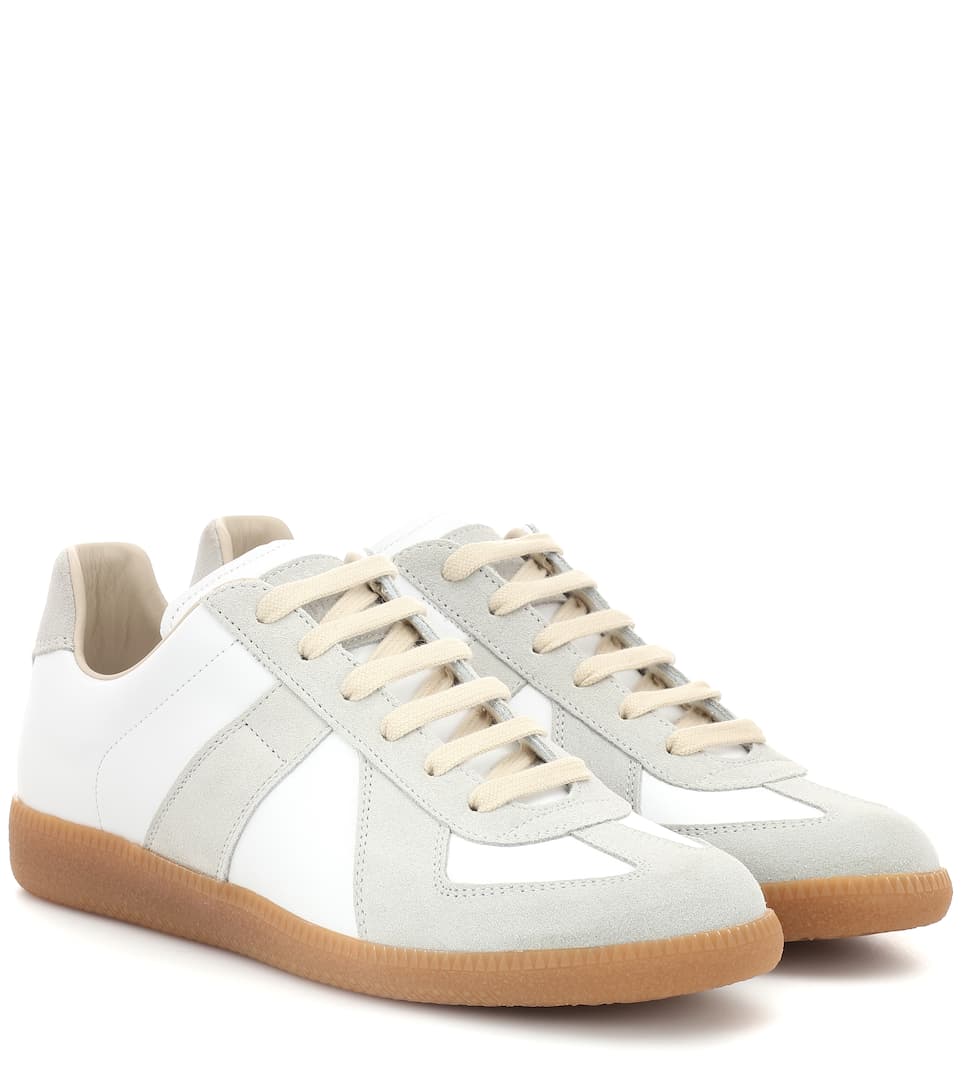Replica Leather And Suede Sneakers 