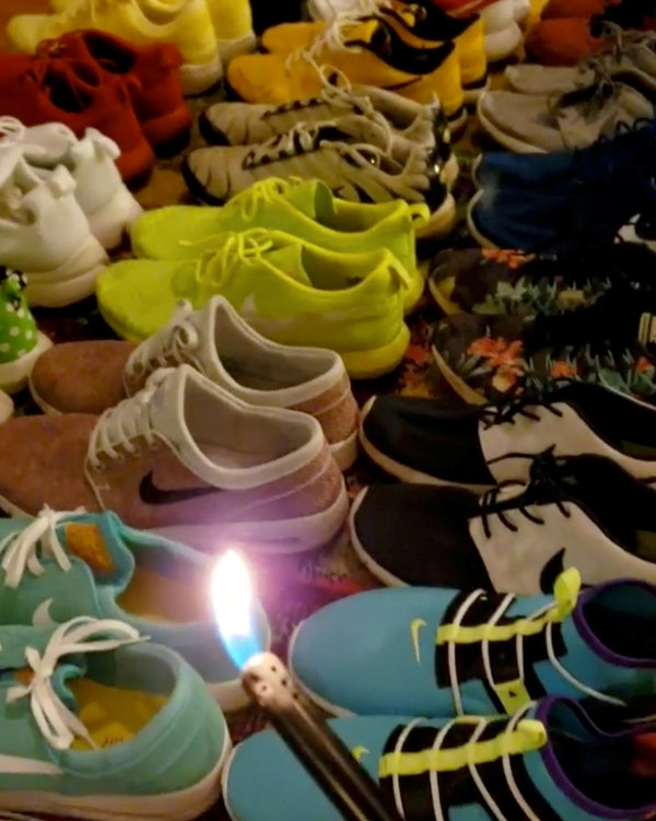 burned nikes