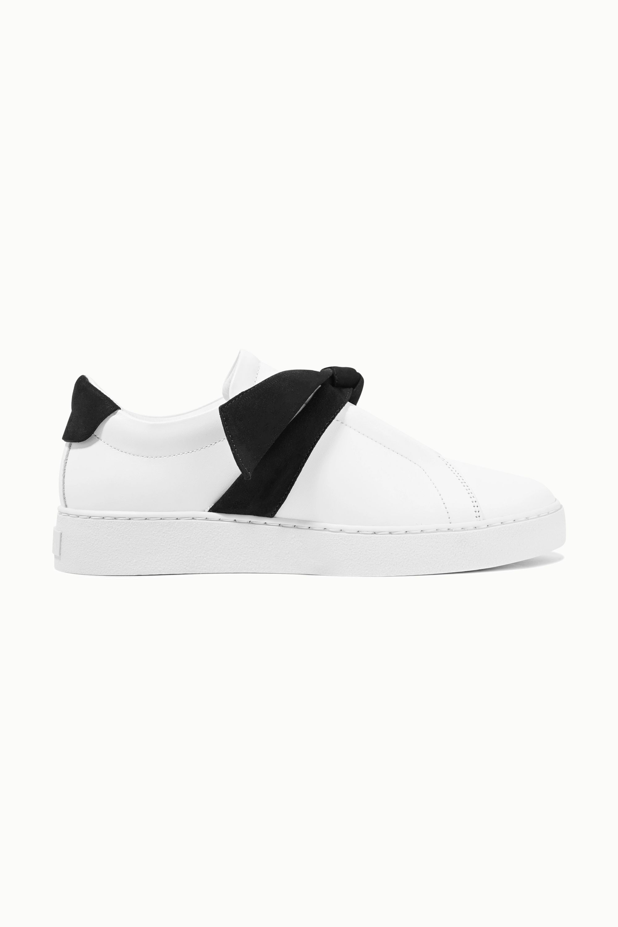 White Clarita bow-embellished suede 