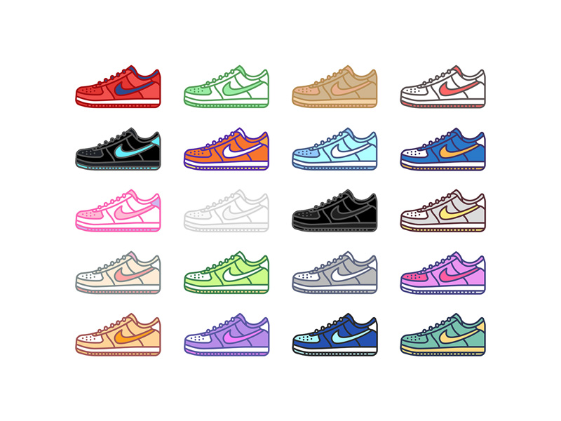 Nike Air Force 1 Shoes Sketch freebie 