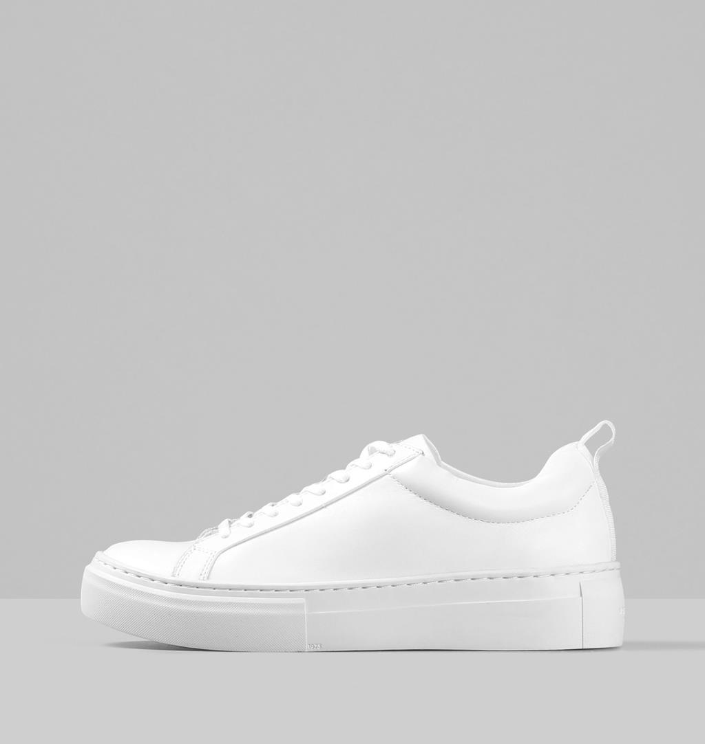 Zoe platform Leather Sneakers - White 