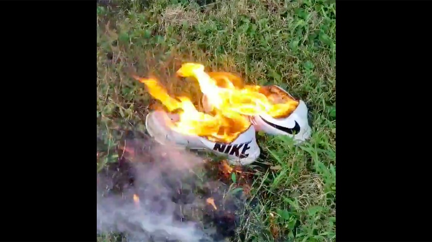 burned nikes