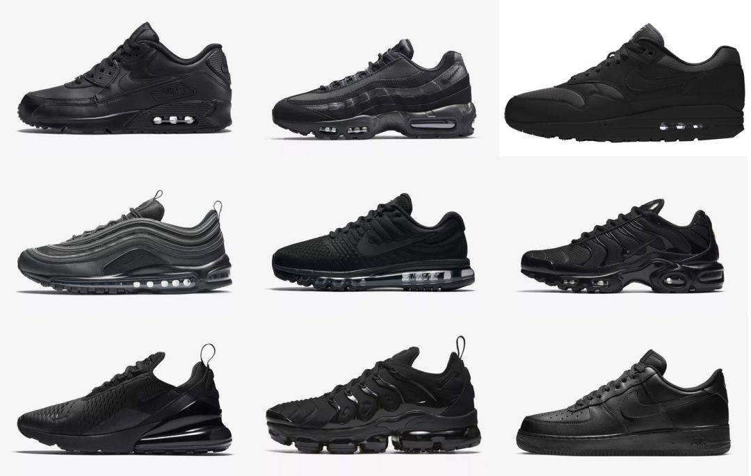 black nike air trainers